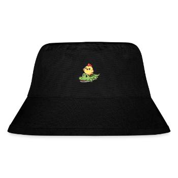 Cute chicken on crocodile - Stanley/Stella Recycled Bucket Hat - black - Front