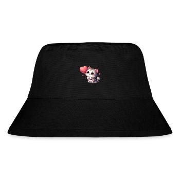 Katze Ballon Haustiere - Stanley/Stella recycelter Bucket Hat - Schwarz - Vorne