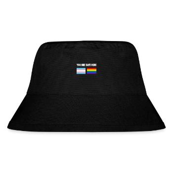 You Are Safe Here LGBT Sign Flags - Stanley/Stella Recycled Bucket Hat - black - Front