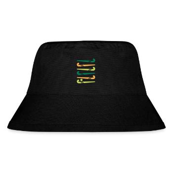 Hockeyschläger bunt - Stanley/Stella recycelter Bucket Hat - Schwarz - Vorne
