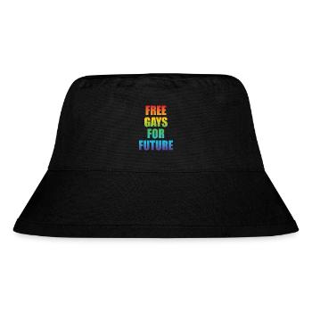 LGBT Free Gays For Future Regenbogen Schwul Queer - Stanley/Stella recycelter Bucket Hat - Schwarz - Vorne