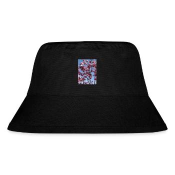 rosa Magnolienzweige im Frühling - Stanley/Stella recycelter Bucket Hat - Schwarz - Vorne