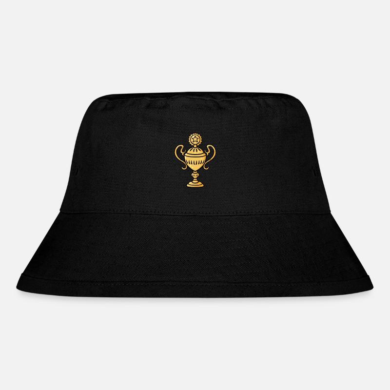 Cup Winner Winner Gift Idea - Gold Trophy - Stanley/Stella Recycled Bucket Hat - black