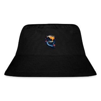 Erstaunliche Landschaftsillustration - Stanley/Stella recycelter Bucket Hat - Schwarz - Vorne
