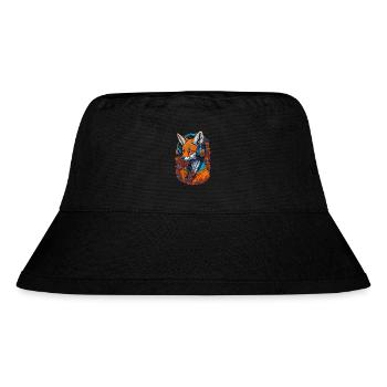 Fuchs mit Kopfhörern Füchse Liebhaber Tiere - Stanley/Stella recycelter Bucket Hat - Schwarz - Vorne