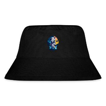 Niedlicher Panda-Astronaut - Stanley/Stella recycelter Bucket Hat - Schwarz - Vorne