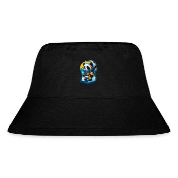 Niedlicher Panda-Astronaut - Stanley/Stella recycelter Bucket Hat - Schwarz - Vorne