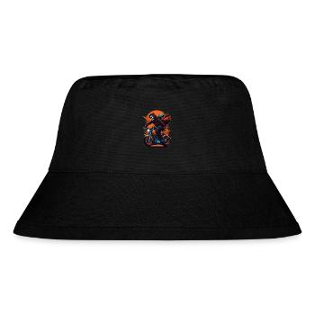 Skelett auf Motorrad Biker - Stanley/Stella recycelter Bucket Hat - Schwarz - Vorne