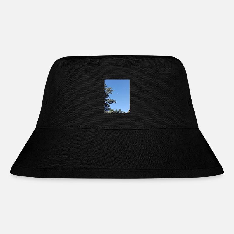Morning moon and plane - Stanley/Stella Recycled Bucket Hat - black