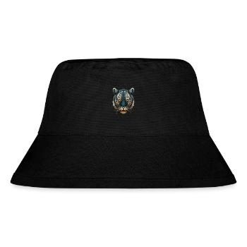 Captivating Op Art Tiger in Blue and Ochre - Stanley/Stella Recycled Bucket Hat - black - Front