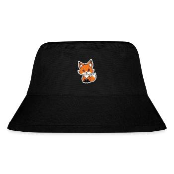 Fuchs Illustration - Stanley/Stella recycelter Bucket Hat - Schwarz - Vorne