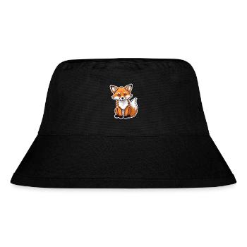 Fuchs Illustration - Stanley/Stella recycelter Bucket Hat - Schwarz - Vorne