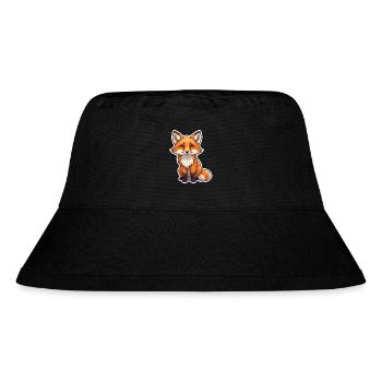 Fuchs Illustration - Stanley/Stella recycelter Bucket Hat - Schwarz - Vorne