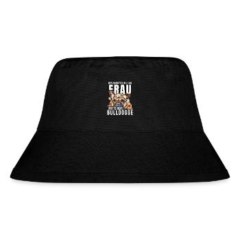 NEVER UNDERESTIMATE A WOMAN with Bulldog Dog DOG - Stanley/Stella Recycled Bucket Hat - black - Front