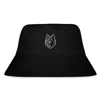 Green-White Wolf - Stanley/Stella recycelter Bucket Hat - Schwarz - Vorne