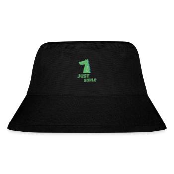 kroko just smile - Stanley/Stella recycelter Bucket Hat - Schwarz - Vorne