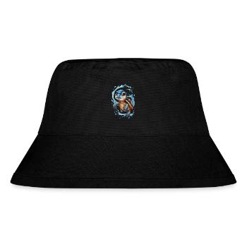 happy little turtle - Urlaubsspaß am Meer - Stanley/Stella recycelter Bucket Hat - Schwarz - Vorne