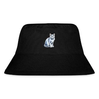 Russian Blue Cat Watercolor - Stanley/Stella Recycled Bucket Hat - black - Front