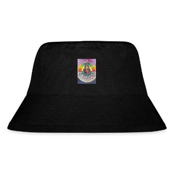 Spiritueller Meditationsbaum mit Chakras - Stanley/Stella recycelter Bucket Hat - Schwarz - Vorne