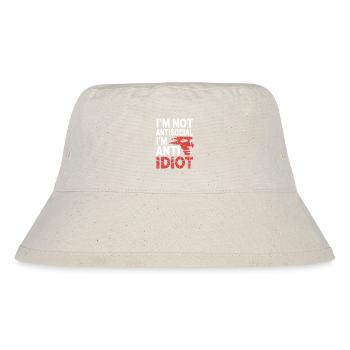 Kein Fan von Dummheit - Stanley/Stella recycelter Bucket Hat - Naturweiß - Vorne