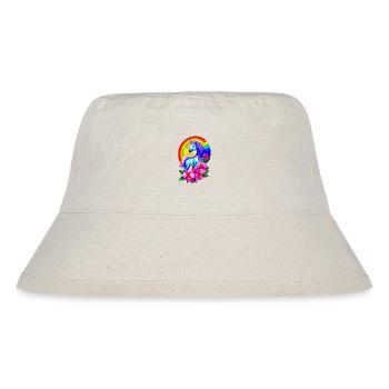 Magical rainbow unicorn with flowers - Stanley/Stella Recycled Bucket Hat - natural - Front