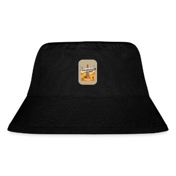 Vintage Flugzeug über Ölplattform Wüste - Stanley/Stella recycelter Bucket Hat - Schwarz - Vorne