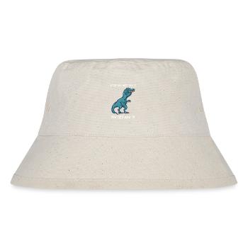 Blauer Dino mit Kick | Stefan - Stanley/Stella recycelter Bucket Hat - Naturweiß - Vorne