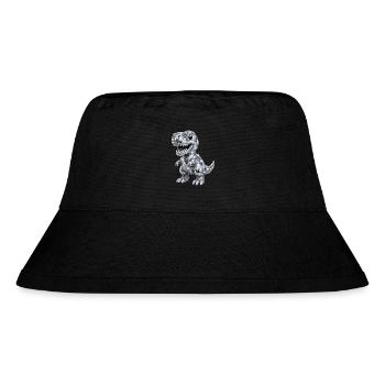 Süßer Dino T-Rex Disco Glitzer 80s 90s - Stanley/Stella recycelter Bucket Hat - Schwarz - Vorne