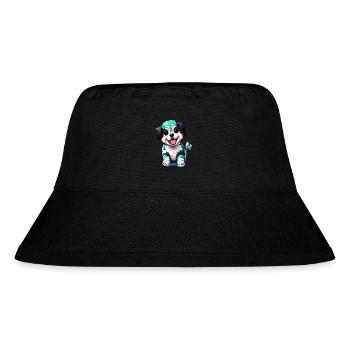 Niedlichkeit in Hundeform. Kräftige und lebendige - Stanley/Stella recycelter Bucket Hat - Schwarz - Vorne