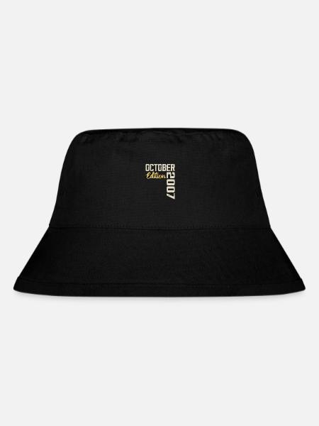 Oktober 2007 Vintage - Retro Geburtstagsgeschenk - Stanley/Stella recycelter Bucket Hat - Schwarz