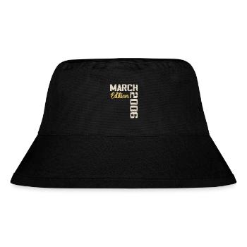 März 2006 Geburtstagsgeschenk März 2006 - Stanley/Stella recycelter Bucket Hat - Schwarz - Vorne