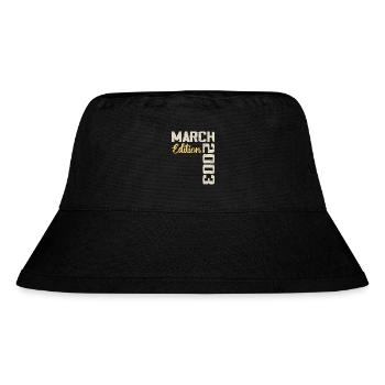 März 2003 Geburtstagsgeschenk März 2003 - Stanley/Stella recycelter Bucket Hat - Schwarz - Vorne