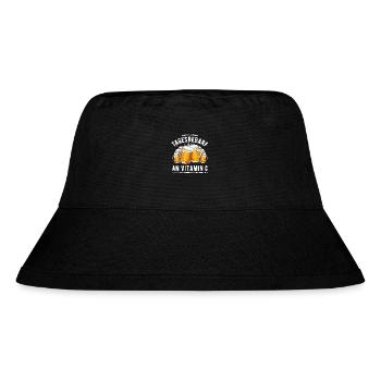 Tagesbedarf - Bier trinken - Vitamin C - Spruch - Stanley/Stella recycelter Bucket Hat - Schwarz - Vorne