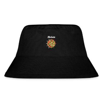 Höchste Zeit für Pizza - Uhr - leckere Salamipizza - Stanley/Stella recycelter Bucket Hat - Schwarz - Vorne
