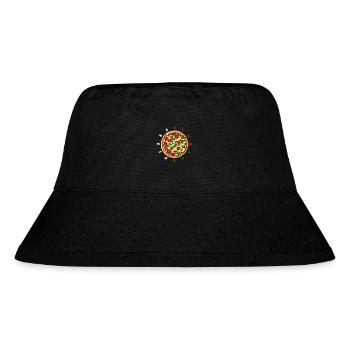 Zeit für Pizza, Uhr - leckere Salamipizza - Stanley/Stella recycelter Bucket Hat - Schwarz - Vorne