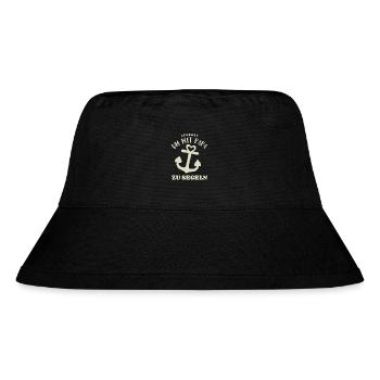 Mit Papa segeln - Anker Baby Spruch - Stanley/Stella recycelter Bucket Hat - Schwarz - Vorne