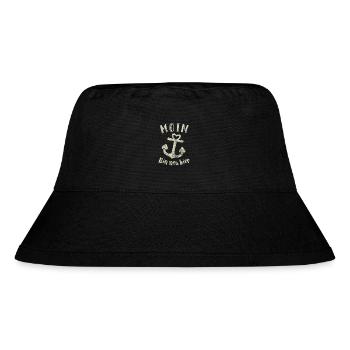 Moin bin neu hier Anker Baby Geburt Spruch - Stanley/Stella recycelter Bucket Hat - Schwarz - Vorne