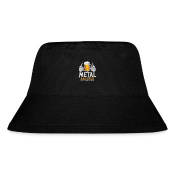 Metal und Bier - Dafür bin ich hier - Spruch - Stanley/Stella recycelter Bucket Hat - Schwarz - Vorne
