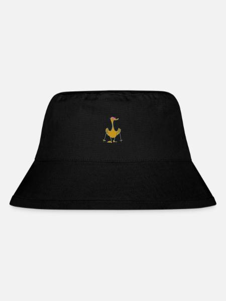 Stockente - Ente mit Stöcken - Walking - Stanley/Stella recycelter Bucket Hat - Schwarz