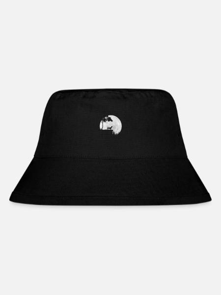 Vollmond - Nacht - Dackel Hund Silhouette - Stanley/Stella recycelter Bucket Hat - Schwarz