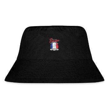 Ich brauch keine Therapie ich muss nach Frankreich - Stanley/Stella recycelter Bucket Hat - Schwarz - Vorne