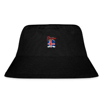 Ich brauche keine Therapie ich muss nach Island - Stanley/Stella recycelter Bucket Hat - Schwarz - Vorne