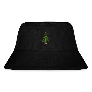 Meowy Christmas - Katze - Weihnachtsbaum Geschenk - Stanley/Stella recycelter Bucket Hat - Schwarz - Vorne