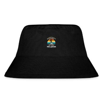 Buckelpiste - kein Problem für echte Helden - Stanley/Stella recycelter Bucket Hat - Schwarz - Vorne