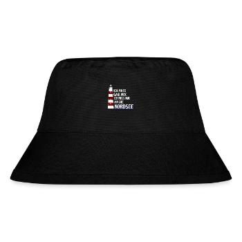 Ich muss gar nix - Ich muss nur an die Nordsee - Stanley/Stella recycelter Bucket Hat - Schwarz - Vorne