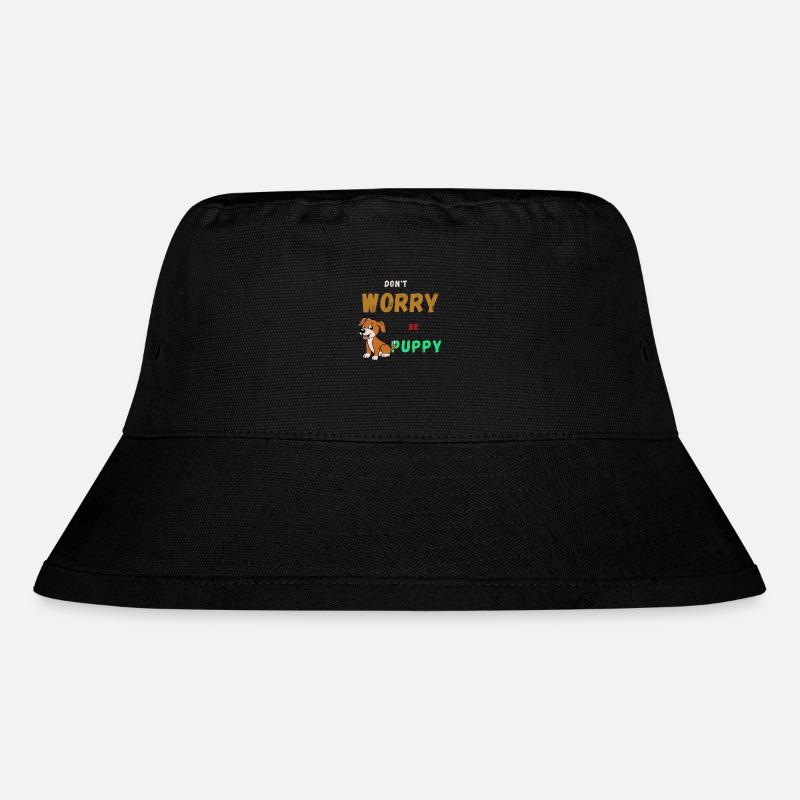 Mach dir keine Sorgen, sei glücklich - Stanley/Stella recycelter Bucket Hat - Schwarz