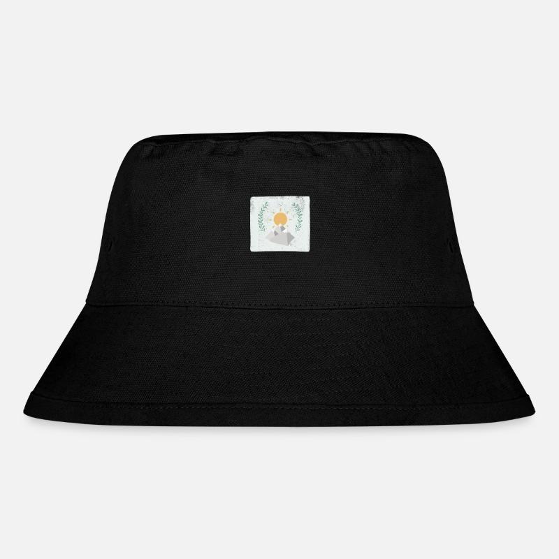 Berge und Sonne - Stanley/Stella recycelter Bucket Hat - Schwarz