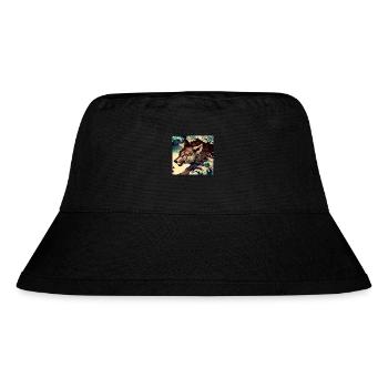 Wolf Japanese - Stanley/Stella Recycled Bucket Hat - black - Front