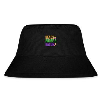 Beads Booze & Bacon Mardi Gras Carnival - Stanley/Stella Recycled Bucket Hat - black - Front