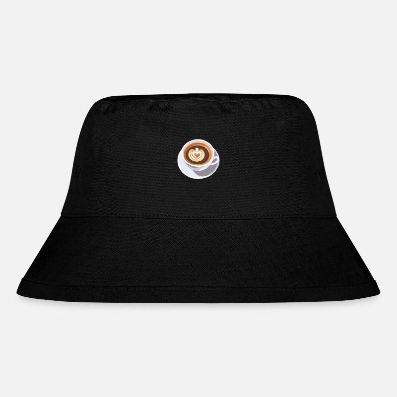 Kaffee Frenchpress Cappuccino Latte Art - Stanley/Stella recycelter Bucket Hat - Schwarz